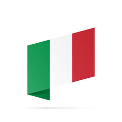 Italy flag state symbol isolated on background national banner. Greeting card National Independence Day of the Italian Republic. Illustration banner with realistic state flag.