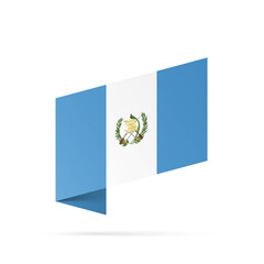 Guatemala flag state symbol isolated on background national banner. Greeting card National Independence Day of the Republic of Guatemala. Illustration banner with realistic state flag.