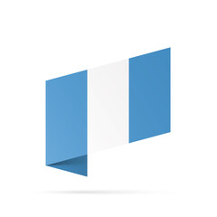 Guatemala flag state symbol isolated on background national banner. Greeting card National Independence Day of the Republic of Guatemala. Illustration banner with realistic state flag.