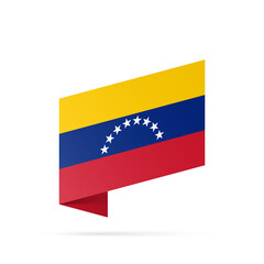 Venezuela flag state symbol isolated on background national banner. Greeting card National Independence Day of the Bolivarian Republic of Venezuela. Illustration banner with realistic state flag.