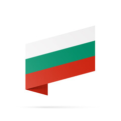 Bulgaria flag state symbol isolated on background national banner. Greeting card National Independence Day of the Republic of Bulgaria. Illustration banner with realistic state flag.