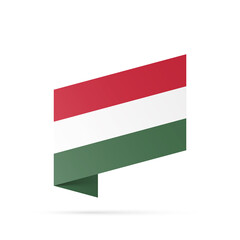 Hungary flag state symbol isolated on background national banner. Greeting card National Independence Day of the Republic of Hungary. Illustration banner with realistic state flag.
