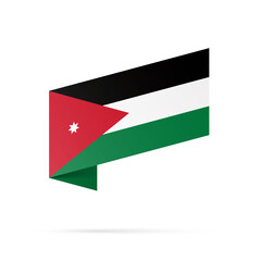 Jordan flag state symbol isolated on background national banner. Greeting card National Independence Day of the Hashemite Kingdom of Jordan. Illustration banner with realistic state flag.