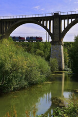 Fototapeta na wymiar Centennial viaduct across the river valley