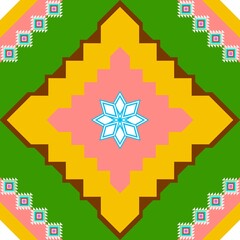 Fototapeta premium Geometric ethnic oriental seamless pattern traditional Design for background,carpet, wallpaper,clothing,wrapping,Batik,fabric,embroidery style.