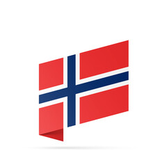 Obraz premium Norway flag state symbol isolated on background national banner. Greeting card National Independence Day of the Kingdom of Norway. Illustration banner with realistic state flag.
