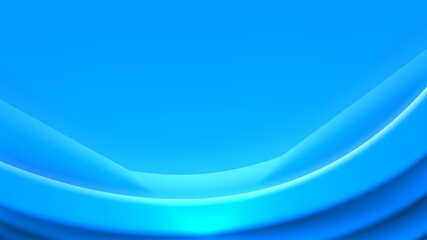 Abstract Color Gradient Background With Waves, Decorative Blue Shape, 3D Illustration