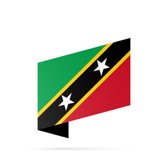 Saint Kitts and Nevis flag state symbol isolated on background national banner. Greeting card National Independence Day of the Federation Saint Christopher and Nevis. banner with realistic state flag.