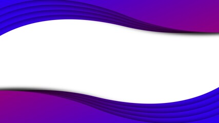 Abstract Wavy Gardient Purple Red Frame, White Background, 3D Illustration