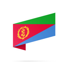 Eritrea flag state symbol isolated on background national banner. Greeting card National Independence Day of the State of Eritrea. Illustration banner with realistic state flag.