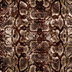 Seamless Faux Snake skin pattern Pattern with black and brown spots. Hand painted Snake skin print. illustration animal repeat surface pattern. 