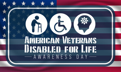 American Veterans disabled for life awareness day is observed every year on October 5, to recognize men and women who return from war with life altering injuries. Vector illustration