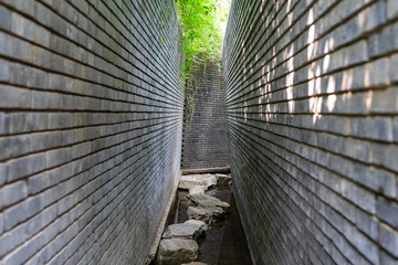 Narrow tunnel corridor