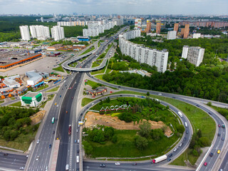 Fototapeta na wymiar Busy roads near residential district