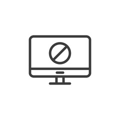 Desktop computer with error icon and white background.