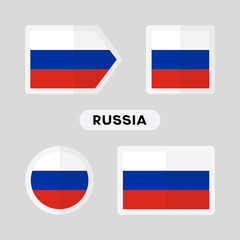 Set of 4 symbols with the flag of Russia.