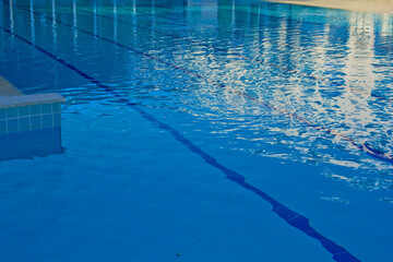 blue swimming pool in a resort in antalya, turkey