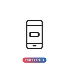 Obraz premium Smartphone with low battery icon.