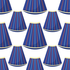 Seamless pattern with flat skirts on white.