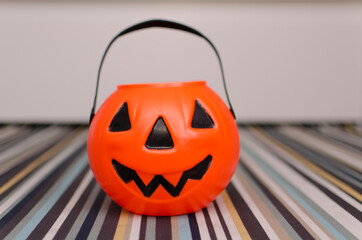 Halloween Pumpkin trick or treat, sweets box.