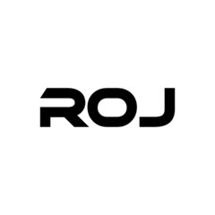 ROJ letter logo design with white background in illustrator, vector logo modern alphabet font overlap style. calligraphy designs for logo, Poster, Invitation, etc.