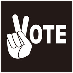 vote icon vector illustration sign on black background