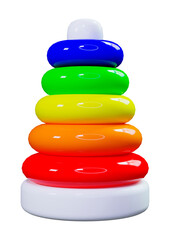 3D Rendering Stacked Torus on White