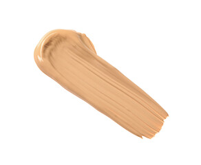 Smear of liquid skin foundation isolated on white, top view
