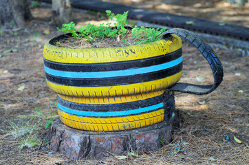 an handmade plant pot front view