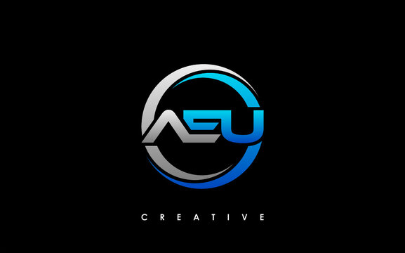 AEU Letter Initial Logo Design Template Vector Illustration