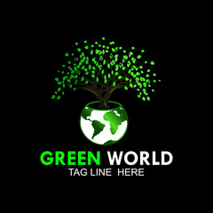 Green earth protection save forest vector illustration 
