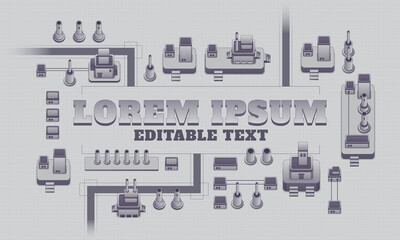 Obraz premium Industrial Backgorund theme, editable text and using graphic style
