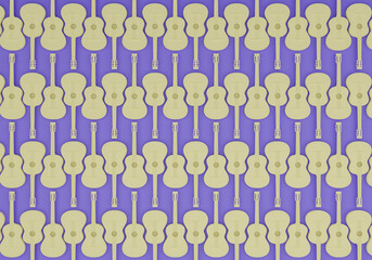 3d rendering acoustic guitar background. Up side view