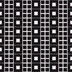 Squares or piselx mesh. Vector repeated columns with squares. Black repeated sample.