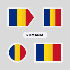 Set of 4 symbols with the flag of Romania.