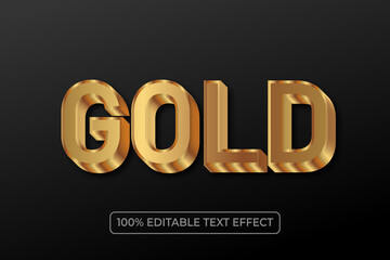 Gold Editable Text Effect. Shining gold 3d text effect