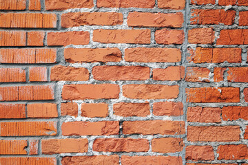 brick wall made of different bricks combination