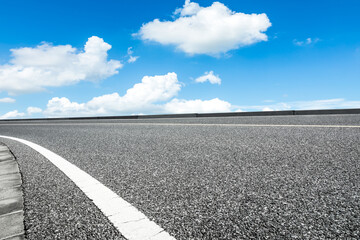 Empty and clean asphalt road and sky landscape in summer, Asia