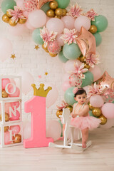 First birthday party for girl. Pink  decor
