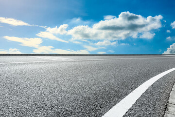 Empty and clean asphalt road and sky landscape in summer, Asia
