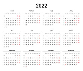 Kalender 2022 - obrazy, fototapety, plakaty