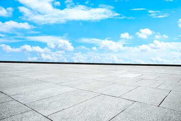 Fototapeta premium Empty square road and sky landscape in summer, Asia