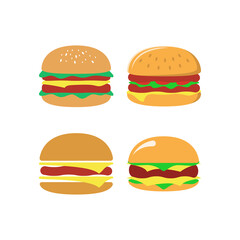 Burger icon set design illustration template