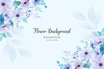 Pastel flower background with watercolor
