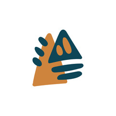 Abstract boho vector shapes. Doodle icon for fashion design, summer season or natural concept. Modern hand drawn illustration.