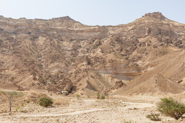 scenery of dirt mountain of hadramaut in yemen