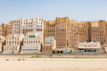 world heritage site "shibam hadramaut" that are ancient stone made skyscrapers in hadramaut, yemen