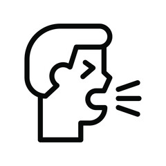 cough line icon illustration vector graphic
