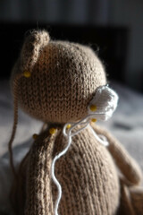 knitted bear in process