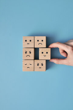 Variety of emotions in life. Joy, calmness, sadness, anger. Choosing a positive